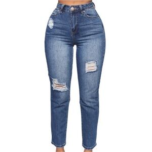 Fashion Nova Distressed Mom Jeans Size 9